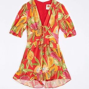 Farm Rio Papaya Romper (Anthropology) NWT